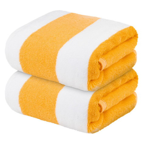 LIVARNO home Prémiový froté ručník, 50 x 100 cm, 500 g/m2, 2 kusy (žlutá/bílá)