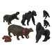 mamido Zvířátka safari sada 7 kusů gorily a hroši