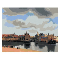 Diamondi - POHLED NA DELFT (J. VERMEER), 40x50 cm, vypnuté plátno na rám