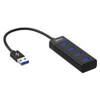 AlzaPower Core USB-A (M) na 4× USB-A (F) černá