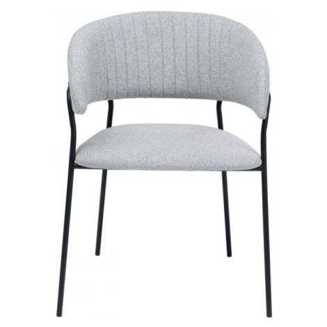 Šedá čalouněná židle s područkami Belle / set 2 ks Kare Design