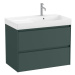 Koupelnová skříňka s umyvadlem Roca ONA 80x64,5x46 cm zelená mat ONA802ZZMP