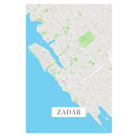 Mapa Zadar color, (26.7 x 40 cm)