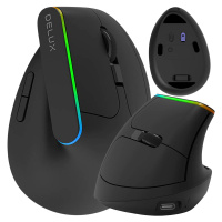 Bezdrátová Myš Vertikální Delux M618db Bluetooth 2.4g 4000dpi Rgb