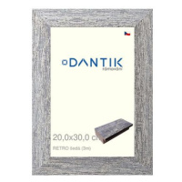 DANTIK rámeček 20 × 30, RETRO šedý sklo čiré