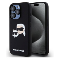 Karl Lagerfeld Liquid Silicone Double Heads Magsafe zadní kryt iPhone 15 Pro černý