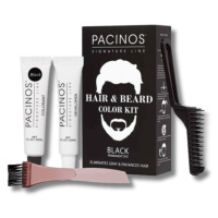 Pacinos Hair&Beard Color Kit Black - sada pro barvení vlasů a brady - černý odstín