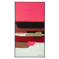 KARE Design Zarámovaný obraz Abstract Shapes - růžový, 73x143cm