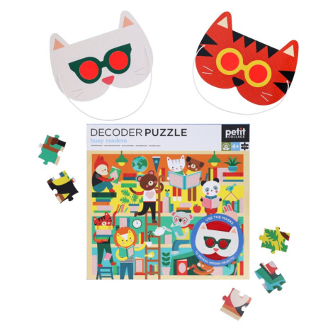 Petit Collage Puzzle knihovna 100 ks s 3D brýlemi Petitcollage