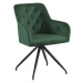 Otočná židle, zelená Velvet látka/černá, VELEZA