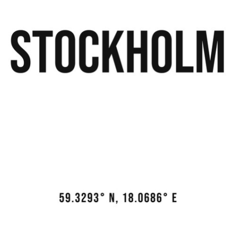 Ilustrace Stockholm simple coordinates, Finlay & Noa, 30 × 40 cm