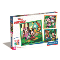 Clementoni - Puzzle 3x48 Square Mickey a přátelé