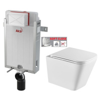 ALCADRAIN Renovmodul předstěnový instalační systém bez tlačítka + WC INVENA FLORINA WITH SOFT, v