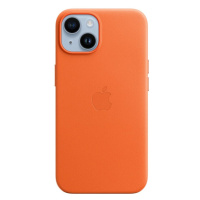 Apple kožený kryt s MagSafe na iPhone 14 oranžový Oranžová