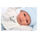 Llorens 63555 NEW BORN CHLAPEČEK - realistická panenka miminko s celovinylovým tělem - 35 cm
