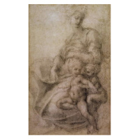 Michelangelo Buonarroti - Obrazová reprodukce The Virgin and Child with the infant Baptist, (24.