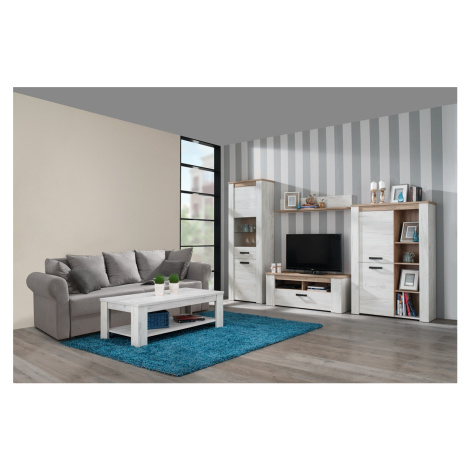 Malý obývací pokoj henry - dub bílý/dub šedý
