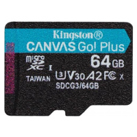 Kingston MicroSDXC karta 64GB microSDXC Canvas Go Plus 170R A2 U3 V30 Single Pack bez ADP