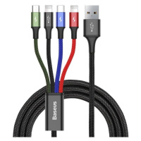 Kabel USB Baseus Fast 4v1 USB-C / 2x Lightning / Micro 3,5A 1,2 m (černý)