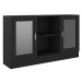 Shumee Prosklená skříň - černá, 120 × 30,5 × 70 cm, dřevotříska