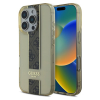 Guess IML Middle 4G Stripe kryt pro iPhone 16 Pro hnědý