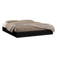 Rám postele černý 120 × 200 cm masivní dřevo, 820685