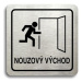 Accept Piktogram "nouzový východ II" (80 × 80 mm) (stříbrná tabulka - černý tisk)