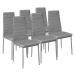 tectake 401848 6 jídelních židlí, syntetická kůže - šedá - šedá