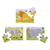 Bigjigs Toys Puzzle 3v1 safari zvířátka