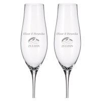 Dekorant svatby Svatební sklenice na šampaňské Prstýnky 200 ml 2KS