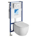 Sapho Závěsné WC SENTIMENTI Rimless s podomítkovou nádržkou a tlačítkem Schwab, bílá - SET(T02-2
