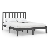 Rám postele šedý masivní dřevo 120 × 200 cm, 3106765