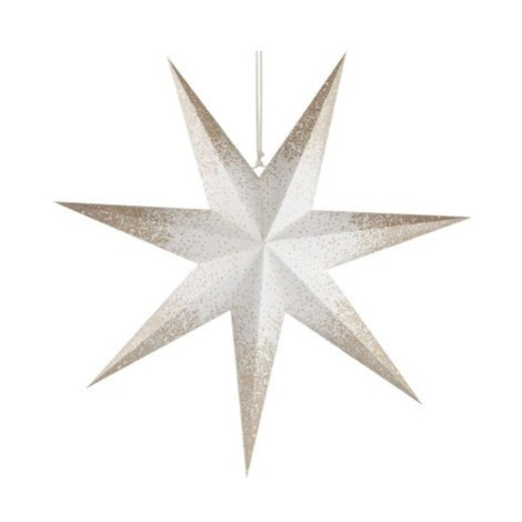 EMOS Vánoční papírová hvězda PINKI zlaté třpytky 60 cm bílá