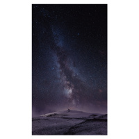 Fotografie Astrophotography picture of St Lary landscape with milky way on the night sky., Javie