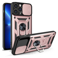 Hybrid Armor Camshield iPhone 13 Pro Max pancéřové pouzdro s krytem fotoaparátu růžové