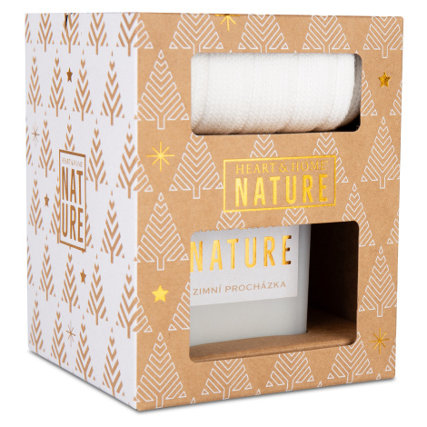Vánoční sada - Ponožky a svíčka Heart and Home Nature Albi
