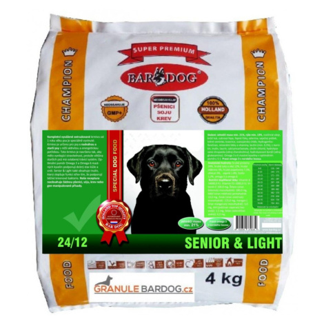 Bardog Super prémiové granule Senior light 24/12 - 4 kg