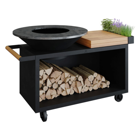 Grilovací ohniště OFYR Island 100 Black PRO Teak Wood