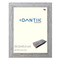 DANTIK rámeček 30 × 40, RETRO šedý plexi čiré