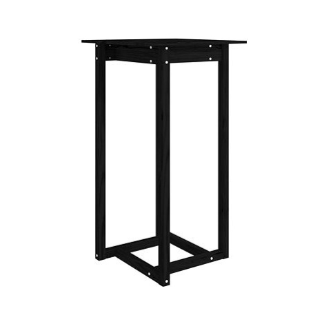 Shumee Barový stolek černý 60 × 60 × 110 cm masivní borové dřevo