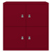 BISLEY LateralFile™ Lodge, se 4 uzamykatelnými boxy, výška vždy 375 mm, kardinálově červená
