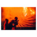 Umělecká fotografie Firefighters Battling Blaze with Water, NewSaetiew, (40 x 26.7 cm)