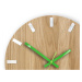 ModernClock Nástěnné hodiny Simple Oak hnědo-zelené