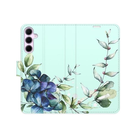 iSaprio Flip pouzdro Blue Flowers pro Samsung Galaxy A55 5G