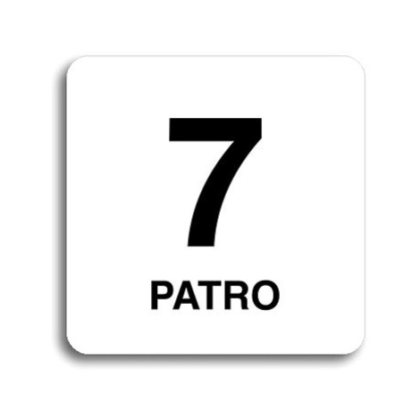 Accept Piktogram "7 patro" (80 × 80 mm) (bílá tabulka - černý tisk bez rámečku)