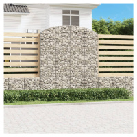 vidaXL Klenutý gabionový koš 200 x 50 x 220/240 cm pozinkované železo