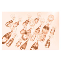 Fotografie Variety of empty glasses on peach, Magic cinema, 40 × 26.7 cm