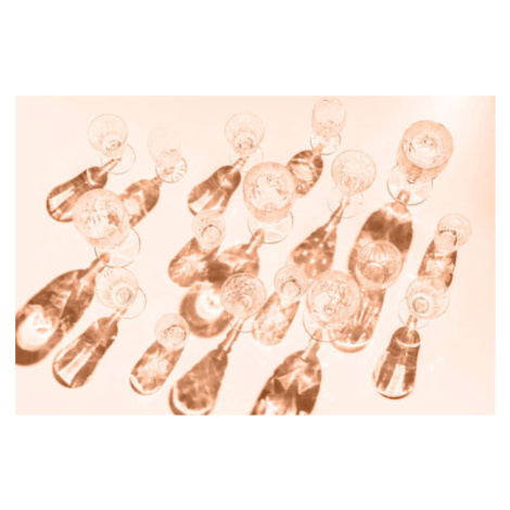 Umělecká fotografie Variety of empty glasses on peach, Magic cinema, (40 x 26.7 cm)