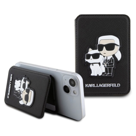 Karl Lagerfeld MagSafe Cardslot Stand Karl and Choupette černé