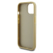 Zadní kryt Guess PU Fixed Glitter 4G Metal Logo pro Apple iPhone 15, zlatá